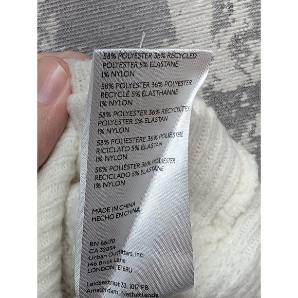 Maeve Anthropologie Cream Waffle Knit V Neck Back Cross Back Sweater Medium - Picture 12 of 15